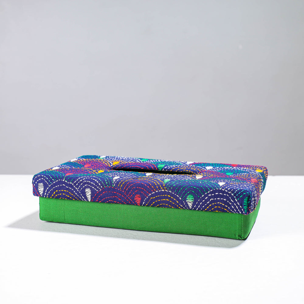 Handcrafted Bengal Kantha Work Tissue Box