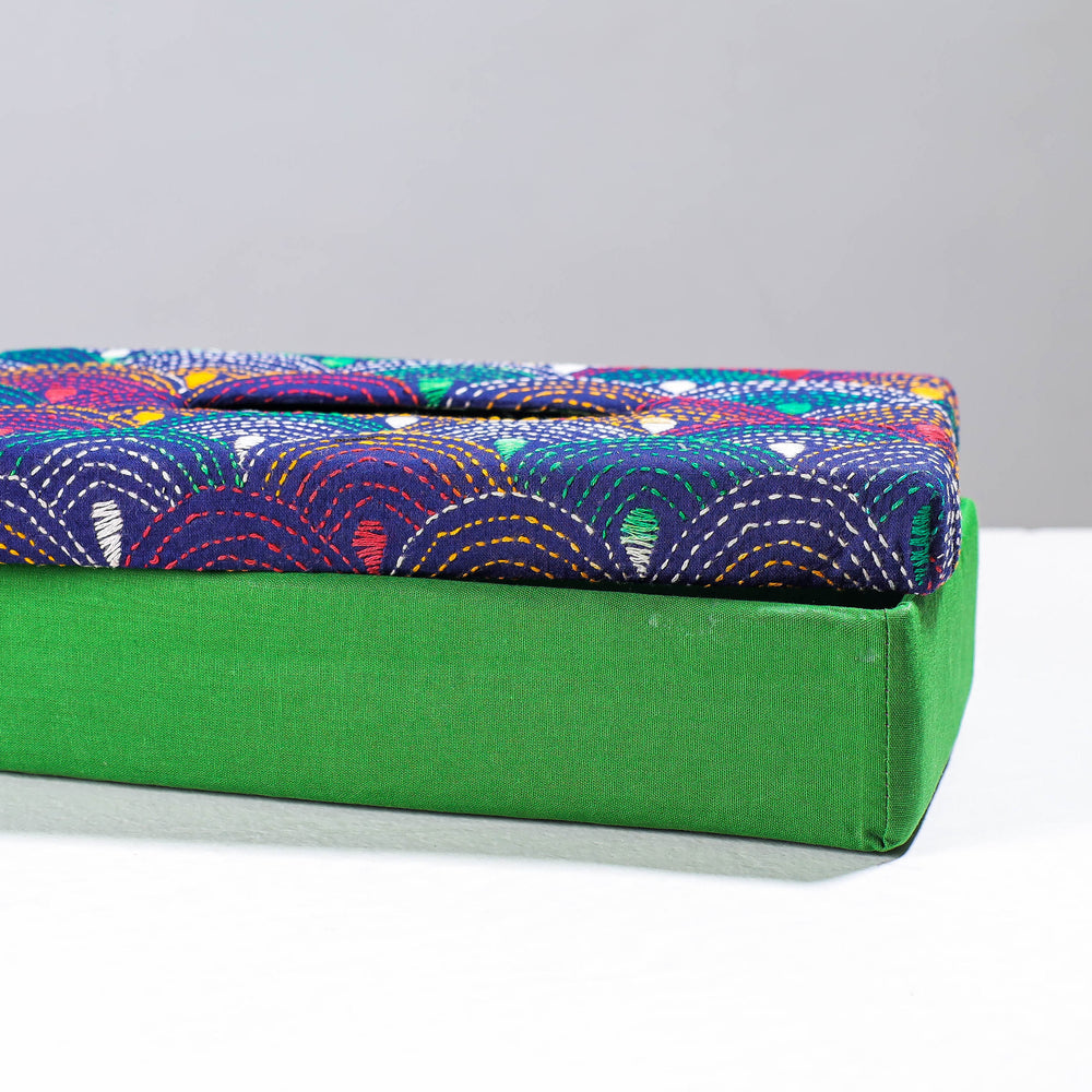 Handcrafted Bengal Kantha Work Tissue Box