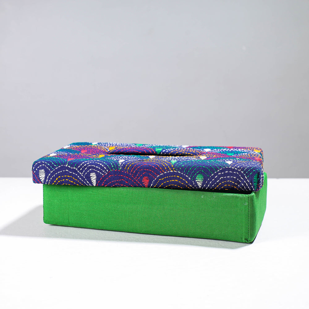 Handcrafted Bengal Kantha Work Tissue Box