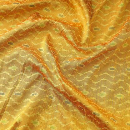 Beige - Raw Silk Pochampally Double Ikat Pure Handwoven Fabric