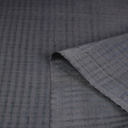Grey Vidarbha Tussar Silk Checks Handloom Fabric