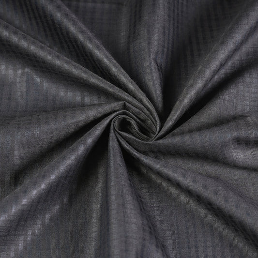 Grey Vidarbha Tussar Silk Checks Handloom Fabric