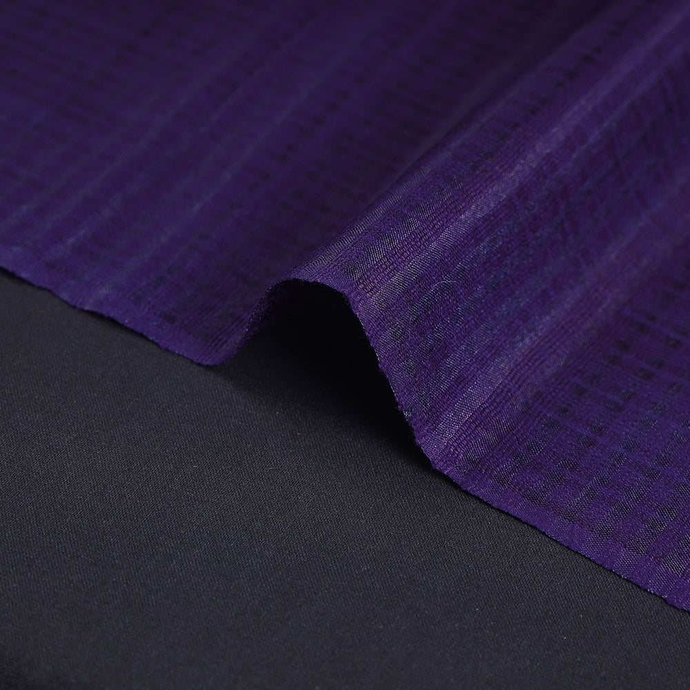 Tussar Silk Checks Handloom Fabric