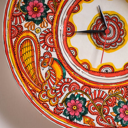 Handpainted Tholu Bommalata Leather Wall Clock