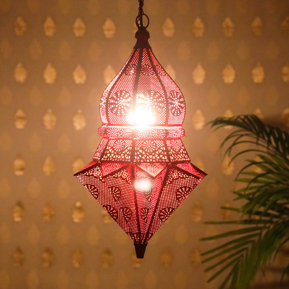 Decorative Handmade Hanging Iron Electric Lantern / Lamp