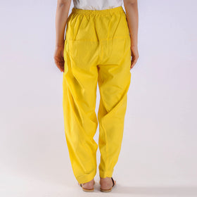 Light yellow - plain cotton women salwar - handcrafted