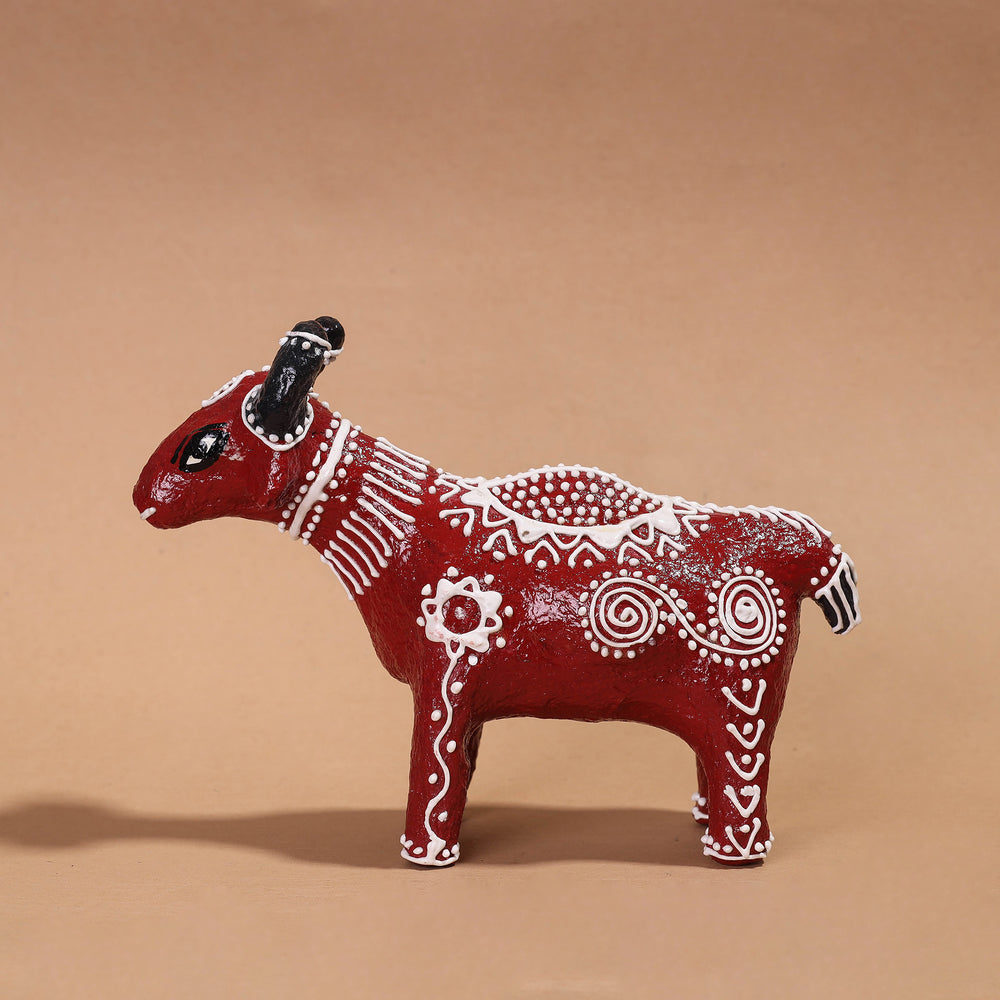 hand painted paper mache cow 