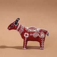 hand painted paper mache cow 