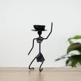 Bastar Tribal Wrought Iron Candle Stand Online in India 