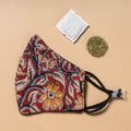  kalamkari Block Printed Cotton 3 Layer Snug Fit Face Cover with Herb Pocket 