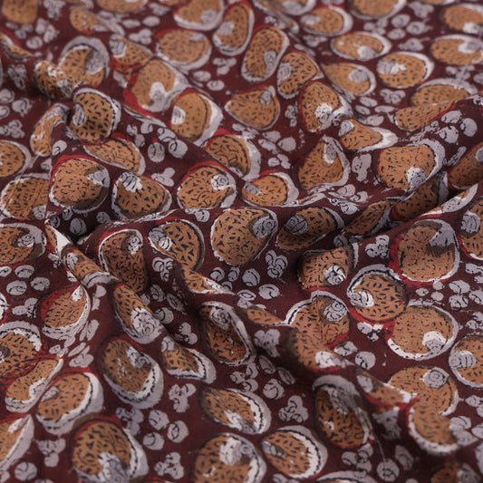 Brown - Bagru Dabu Hand Block Printed Pure Cotton Natural Dyed Fabric