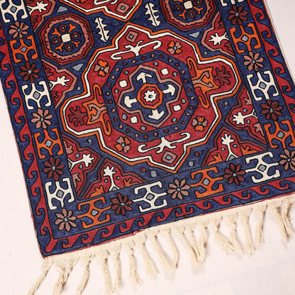 Original Chain Stitch Mulberry Silk Thread Hand Embroidery  Rug / Carpet (35 x 24 in)