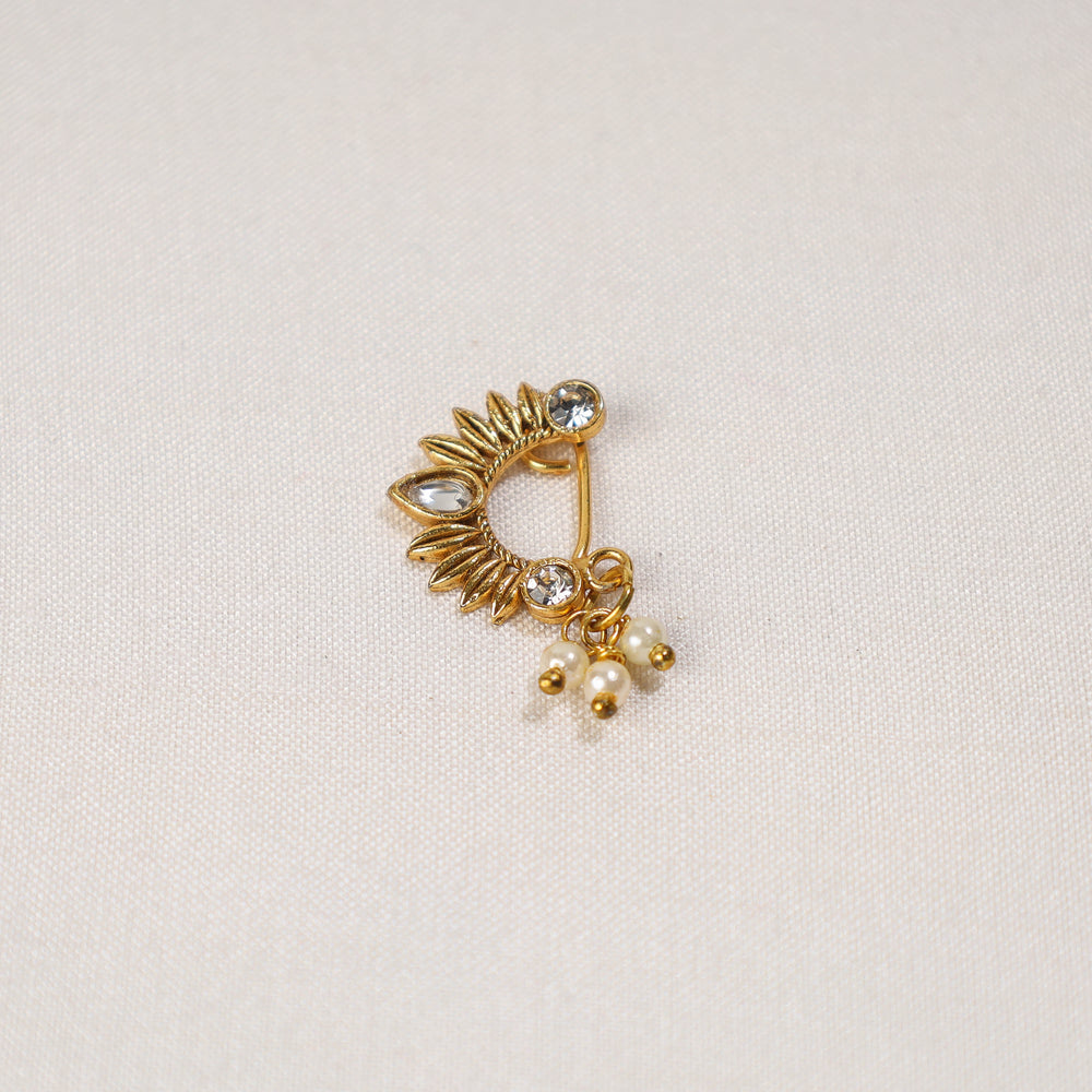 oxidised gold nose pin