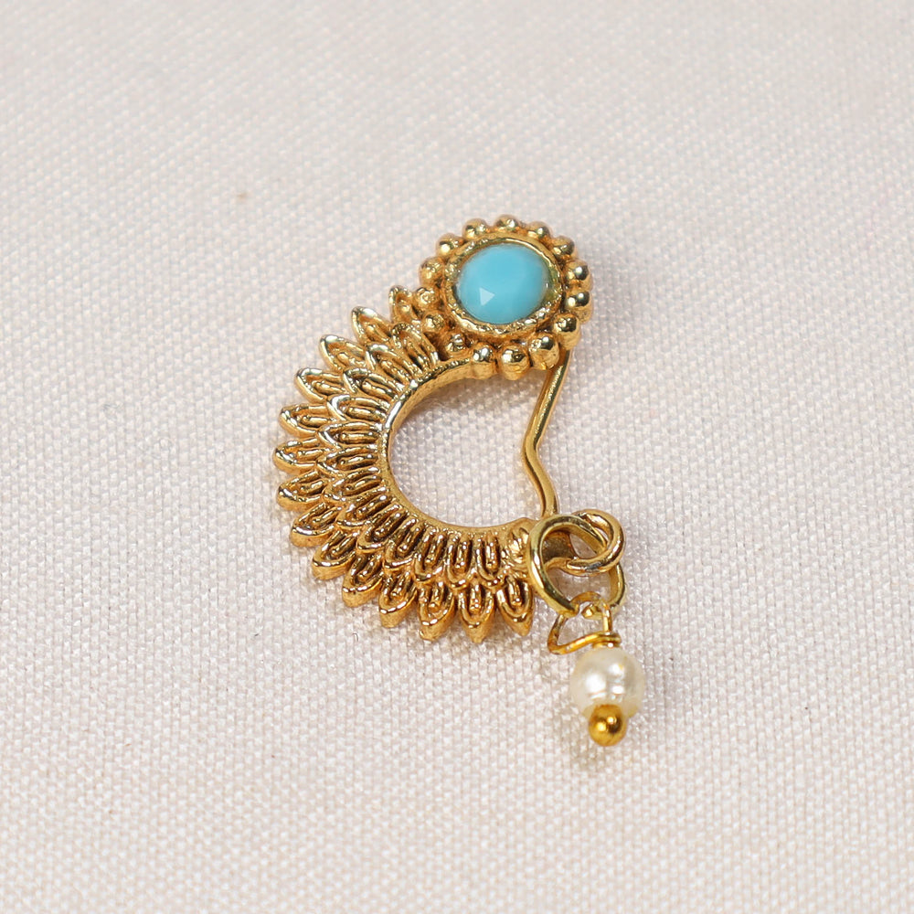 oxidised gold nose pin