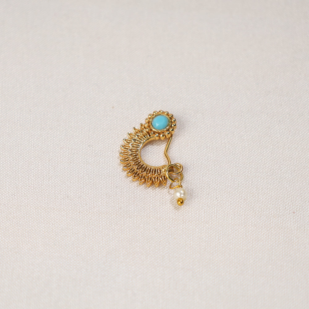 oxidised gold nose pin