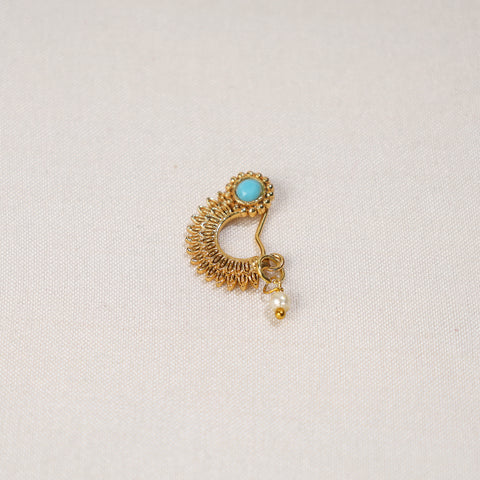 oxidised gold nose pin