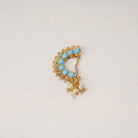  Brass Base Oxidised Antique Gold Finish Maharashtrian Nose Clip-on 