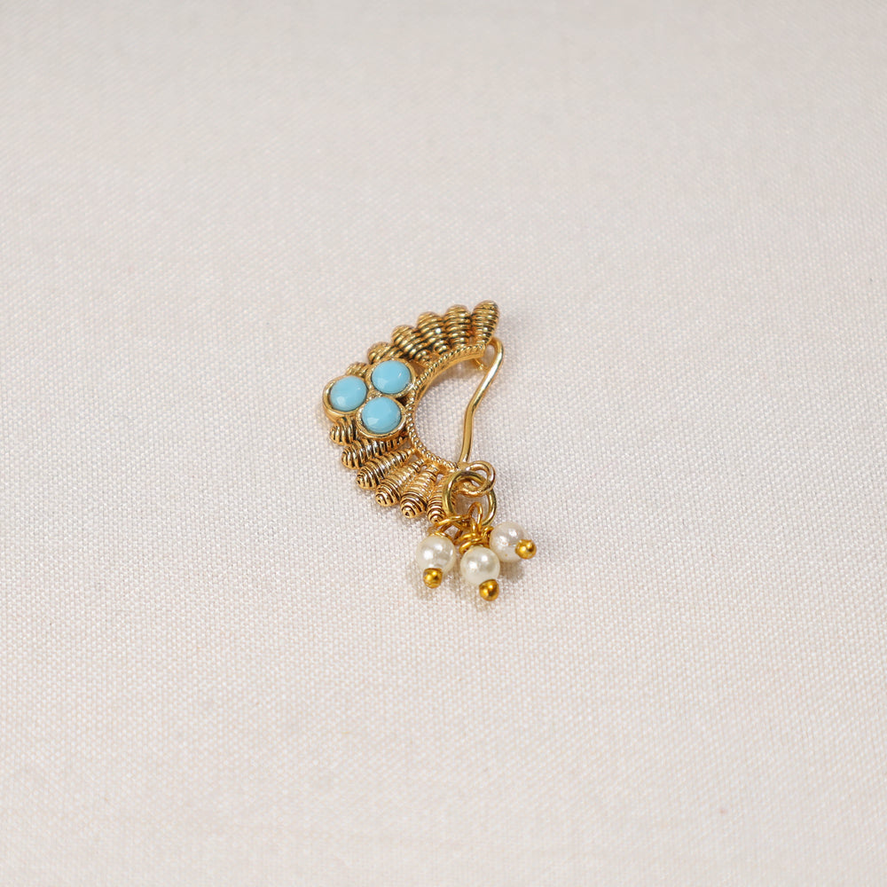 oxidised gold nose pin