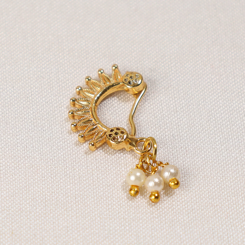 oxidised gold nose pin