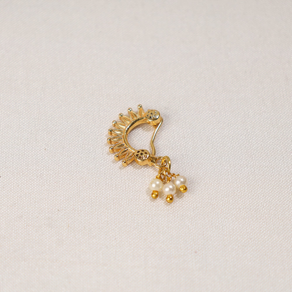 oxidised gold nose pin