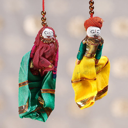 Rajasthani Couple Handmade Hanging/Kathputli