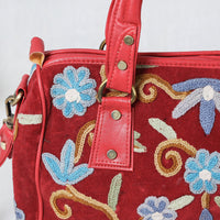 crewel embroidery hand bag