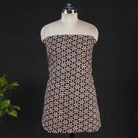 Buy Black Tagai Work Block Print Cotton Kurta Material