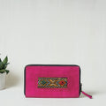 Pink Handcrafted Kutch Leather Embroidery Work Wallet