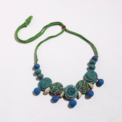 Gamcha Fabric Cowry Necklace by Rangila Dhaga