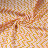 Yellow - Special Tagai Work Sanganeri Block Print Cotton Kurta Material