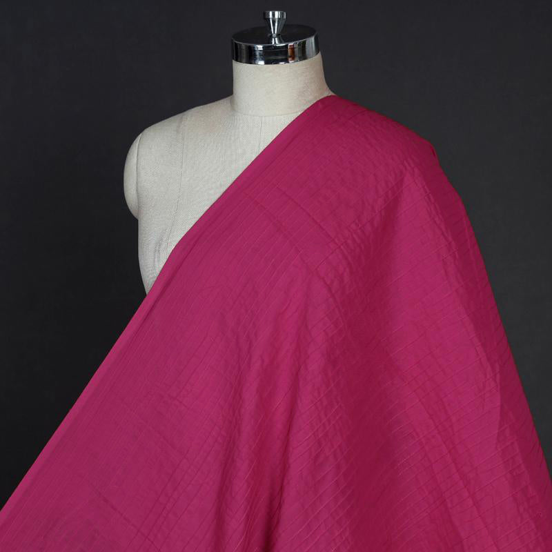 Hot Pink - Pintuck Plain Pure Cotton Fabric