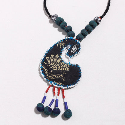 Gamcha Fabric Beadwork Necklace by Rangila Dhaga