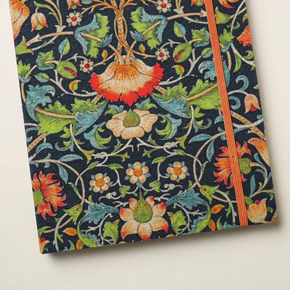 Floral Printed Handmade Elastic Closure Notebook (8 x 5 in)