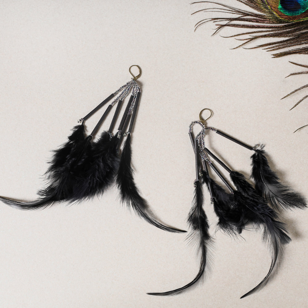 Charming Elegant Ehnic Bohemian Black Feather Earrings Long Pendant Ear  Orenaments For Female Wedding Party Accessories Jewlery From 1,72 € | DHgate