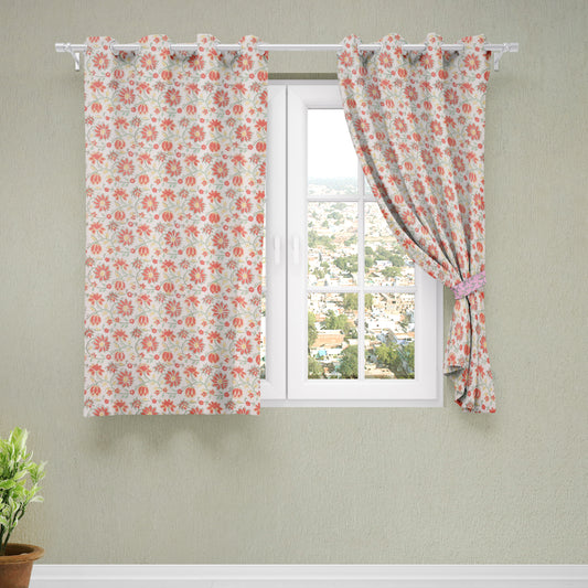 Sanganeri Pure Cotton Fabric Window Curtain (60 x 40 in)