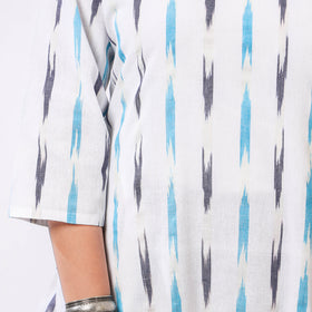 Ikat Weave Cotton Long Kurta for Women