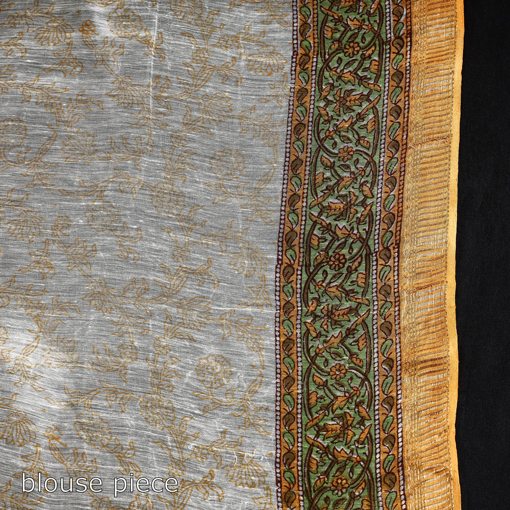 Sanganeri Block Printed Chanderi Silk Saree
