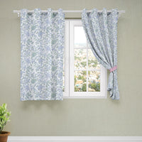 White - Sanganeri Pure Cotton Fabric Window Curtain (60 x 40 in) (single piece)