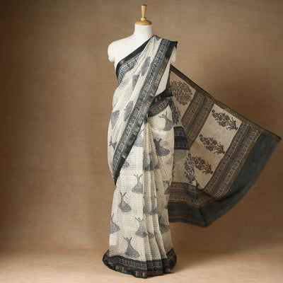 Sanganeri Block Printed Chanderi Silk Saree