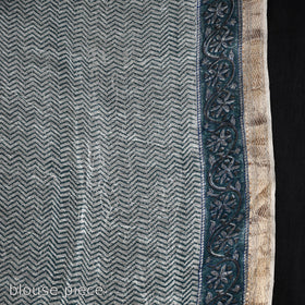 Buy Block Printed Chanderi Silk Sanganeri Saree