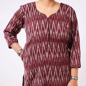Buy iTokri Casuals - Ikat Weave Cotton Long Kurta Online at iTokri.com
