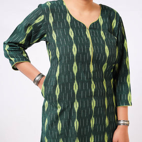 Buy iTokri Casuals - Ikat Weave Cotton Long Kurta Online at iTokri.com