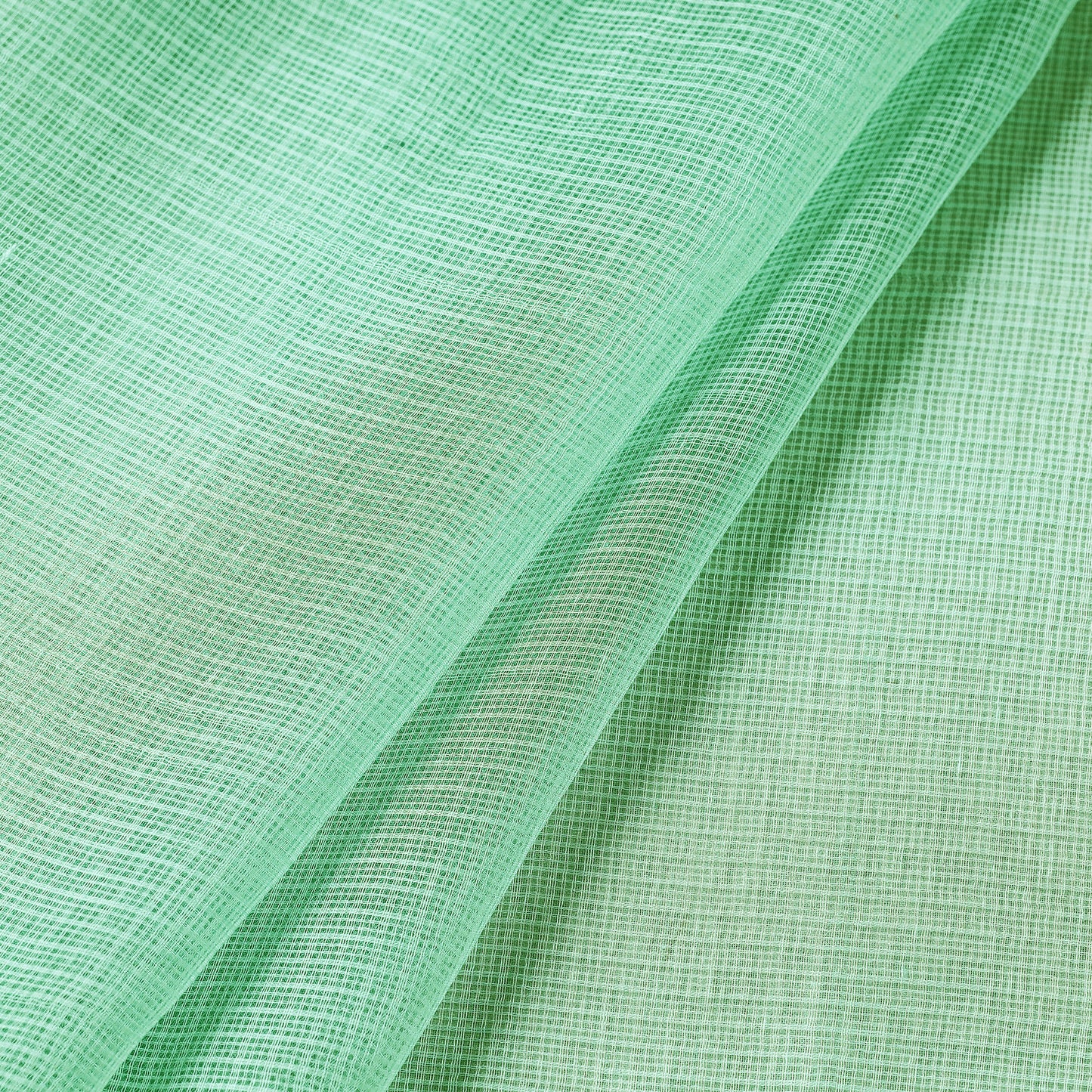 Mint Green - Kota Doria Weaving Plain Cotton Fabric