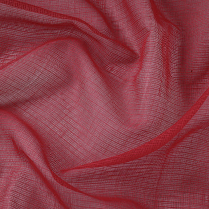 Red - Kota Doria Weaving Plain Cotton Fabric 10