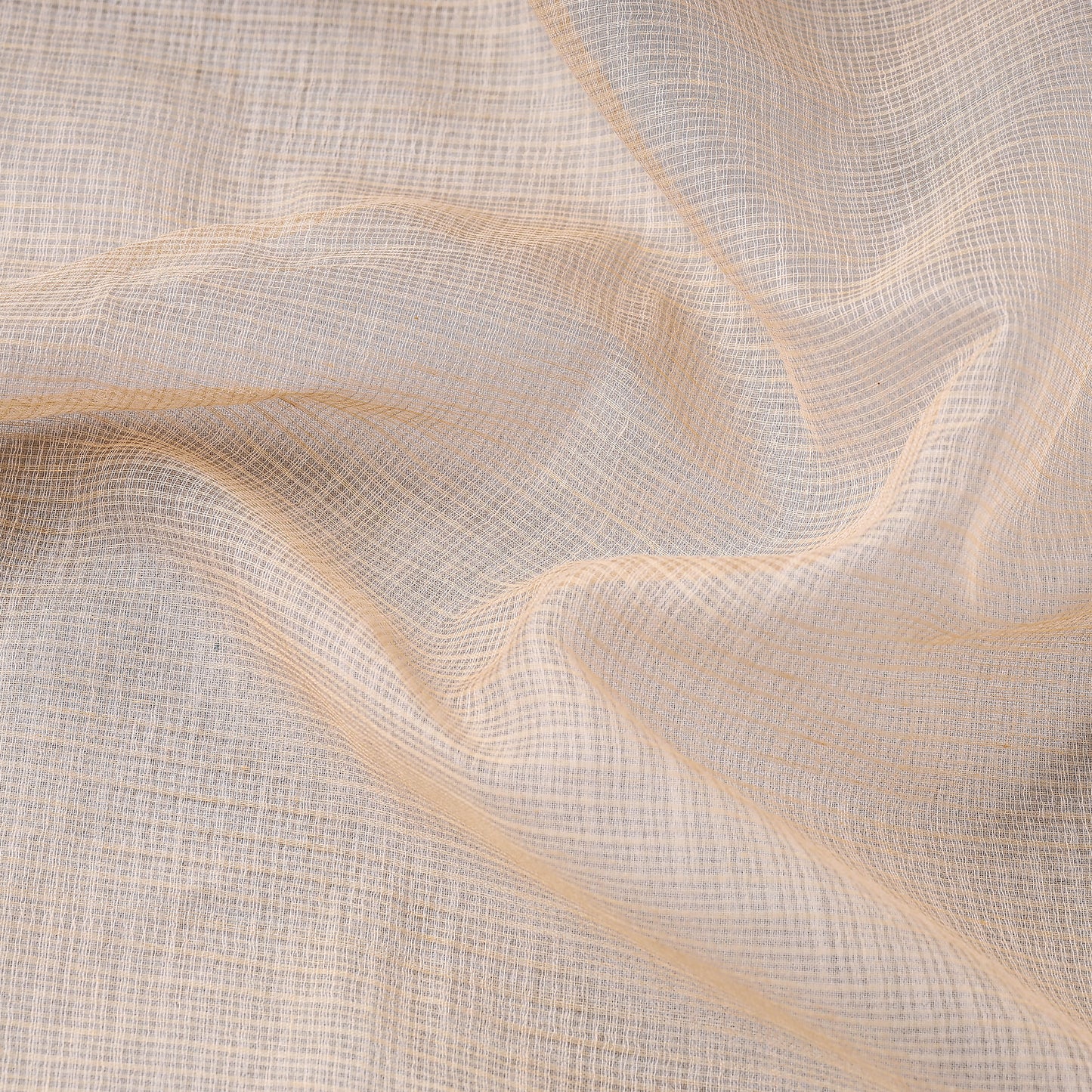 Beige - Kota Doria Weaving Plain Cotton Fabric