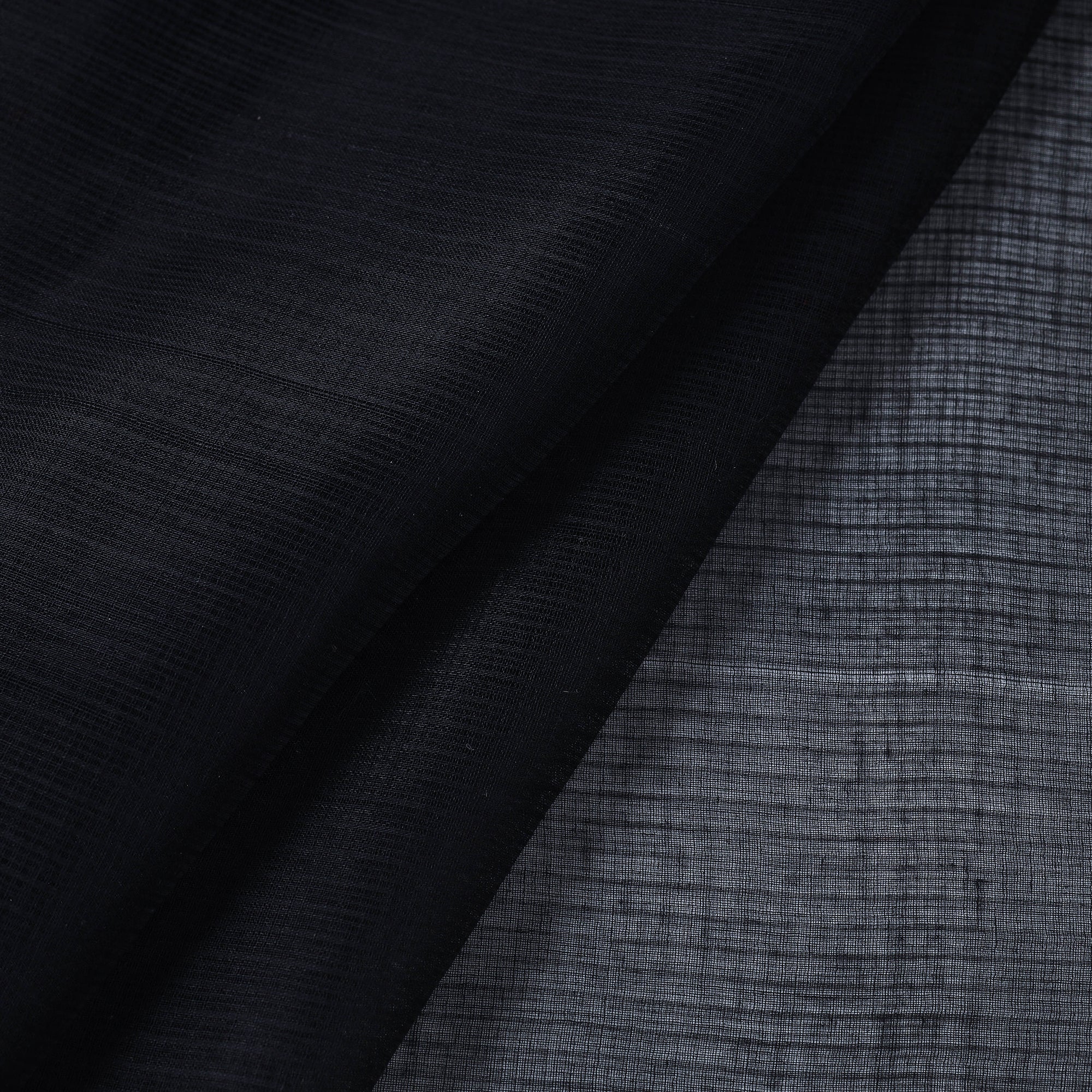 Buy Black Plain Weaving Cotton Kota Doria Fabric 