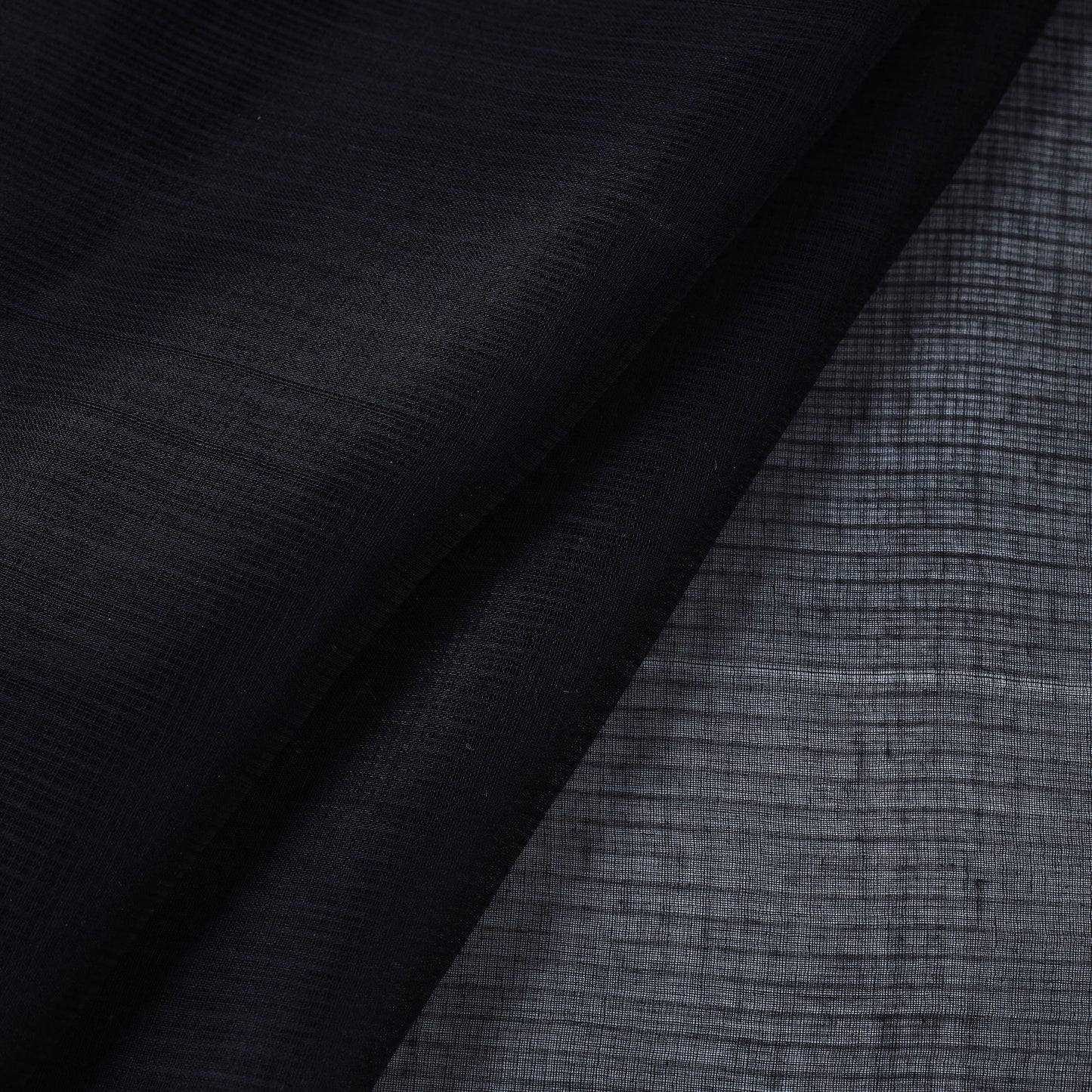 Black - Plain Weaving Kota Doria Cotton Fabric 13