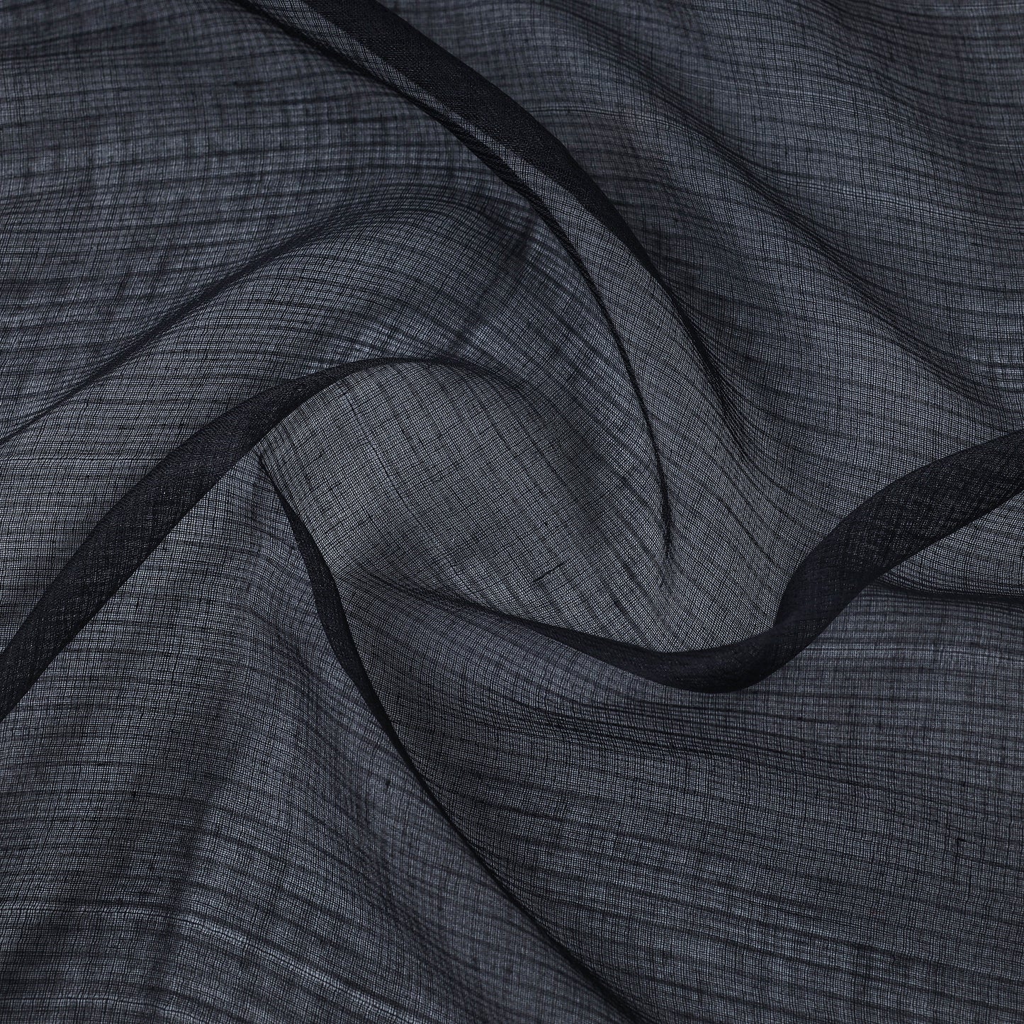 Black - Plain Weaving Kota Doria Cotton Fabric 13