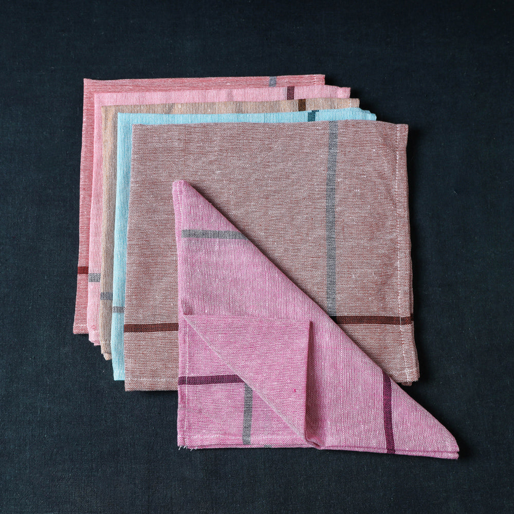 Buy Set of 6 - Aha Vastra! Pure Handloom Cotton Table Napkin Online at iTokri.com