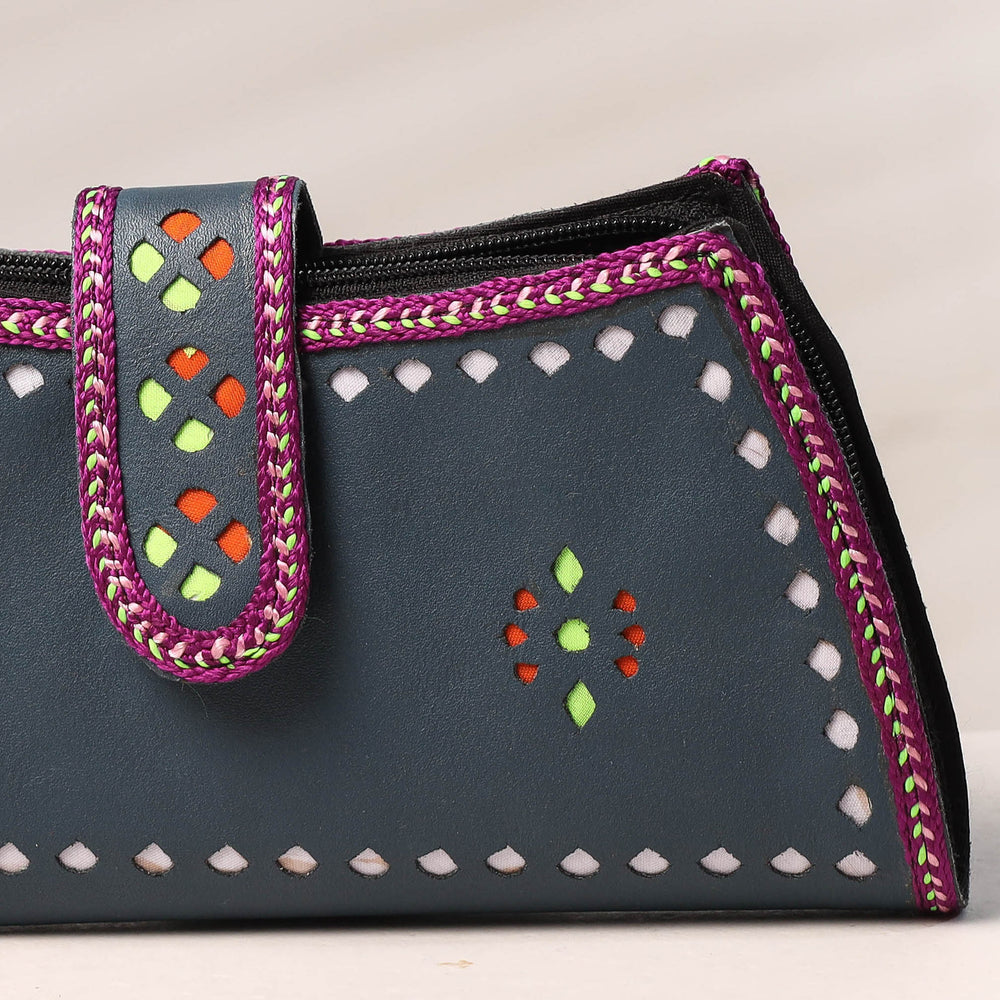 kutch leather clutch